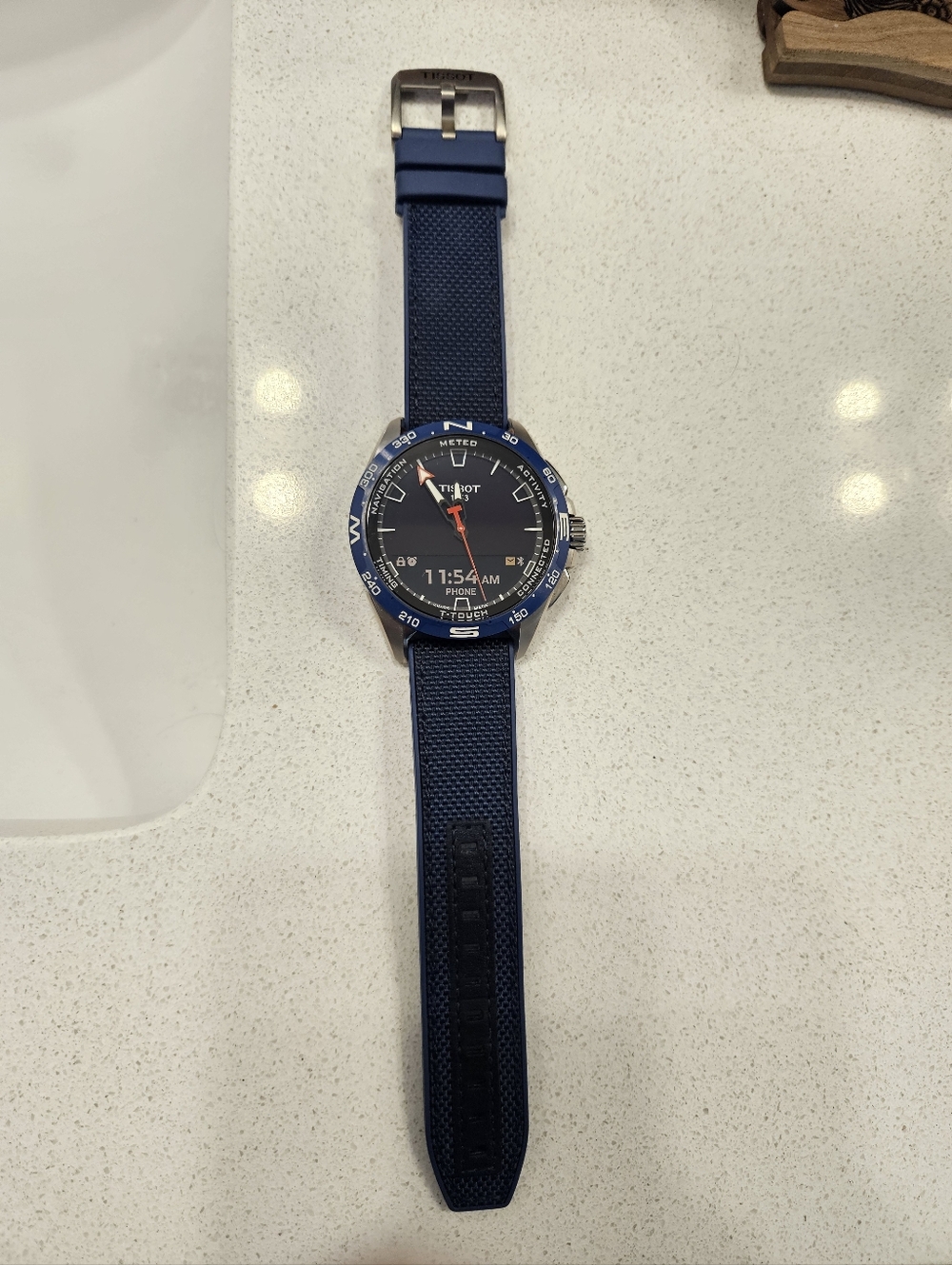 Tissot T-touch Connect Solar Blue Dial Watch with Blue Silicone Strap